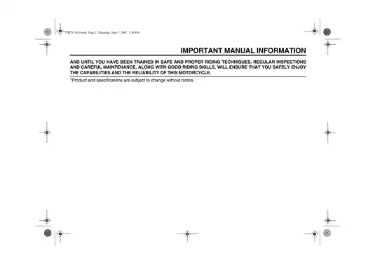 2007-2008 Yamaha R1 YZF-R1 service, owners manual Preview image 5