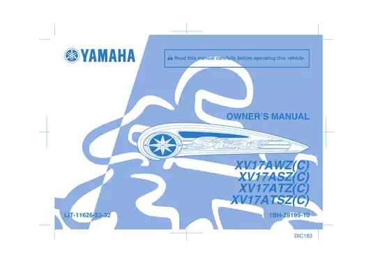 2008-2013 Yamaha Road Star, Road Star S, Silverado owners manual Preview image 1