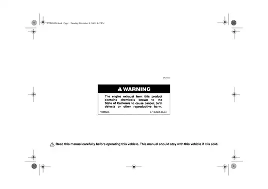 2008-2013 Yamaha Road Star, Road Star S, Silverado owner´s service manual Preview image 2