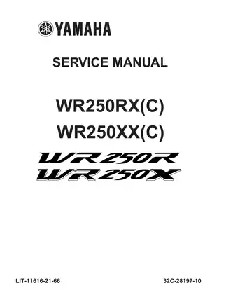 2008-2013 Yamaha WR250R, WR250X service manual Preview image 1