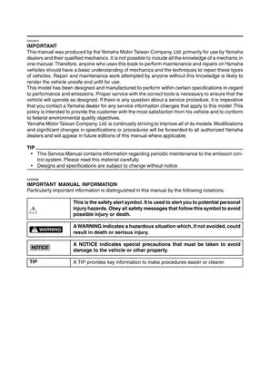 2009-2013 Yamaha Zuma 125, YW125Y owner´s + service manual Preview image 3