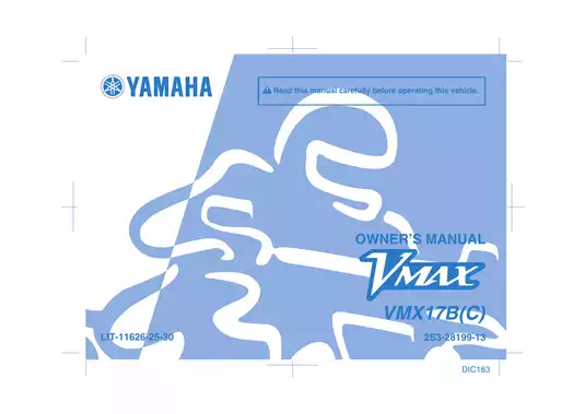 2009-2014 Yamaha VMAX, VMX1700 owners manual Preview image 1