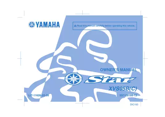 2009-2014 Yamaha XVS950 V-Star 950 Tourer service repair manual Preview image 1