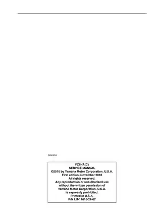 2011-2012 Yamaha Fazer FZ8, FZ8NA, FAZER8, FZ8N, FZ8S owner´s + service manual Preview image 2