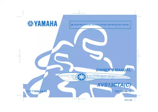 2011-2013 Yamaha V-Star 1300, Star 1300 XVS1300A , VStar 1300 Tourer service manual