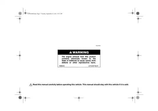 2012-2013 Yamaha XV19CSB(C), XV19CB(C) owner´s + service manual Preview image 2