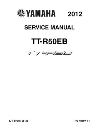 2012-2013 Yamaha TT-R50, TTR-50EB service + owner´s manual