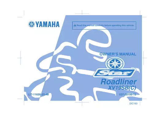 2012-2013 Yamaha Roadliner (Star Roadliner) XV1900A owner´s + service manual