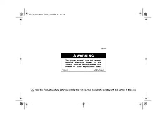 2012-2013 Yamaha Roadliner (Star Roadliner) XV1900A owner´s + service manual Preview image 2