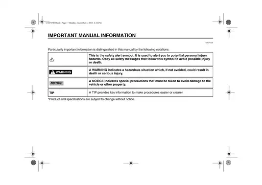 2012-2013 Yamaha Roadliner (Star Roadliner) XV1900A owner´s + service manual Preview image 4