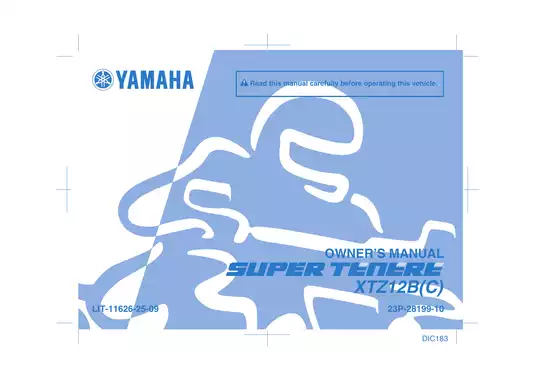 2012-2013 Yamaha XTZ12, XT1200Z Super Tenere owner´s manual Preview image 1