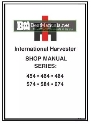 1970-1984 International Havester 454, 464, 484, 574, 584, 674 tractor manual