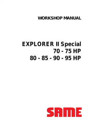 1985-2003 Same Explorer II 70, 75, 80, 85, 90, 95 tractor workshop manual Preview image 1