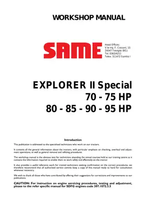 Comprehensive Workshop Manual for Explorer II Special Tractors (70-95 HP) Preview image 2