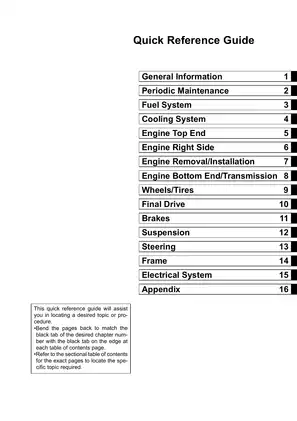 Kawasaki KX85/KX100 Motorcycle Service Manuals Preview image 3