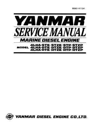 Yanmar 4LHA series marine diesel engine manual Preview image 2