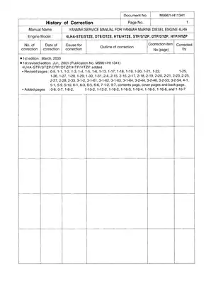 Comprehensive Yanmar Marine Diesel Engine 4LHA Service Manual Preview image 3