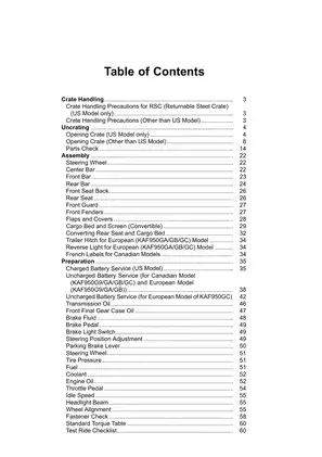 Kawasaki MULE 4010 TRANS4x4 Diesel Assembly & Preparation Manual Preview image 4