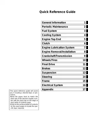 Kawasaki KX250F Motorcycle Service Manual – Comprehensive Maintenance and Repair Guide Preview image 3