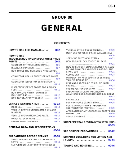 2013–2015 Mitsubishi Outlander (GF-Series) Service Manual