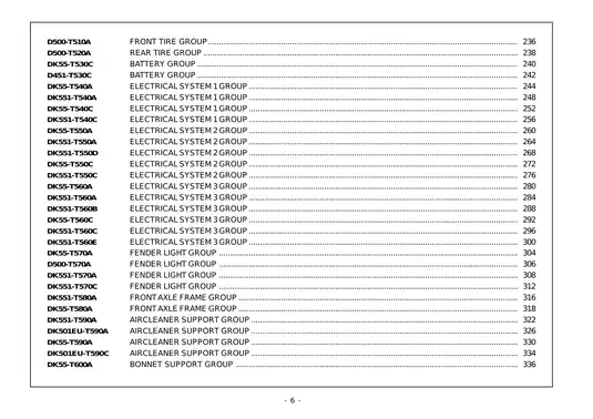 Kioti Daedong DK55, DK55C, DK551, DK551C tractor parts catalog Preview image 5