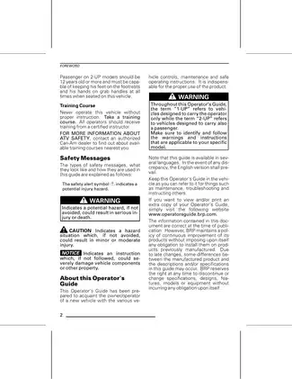 2013 Can-Am ATV Operator's Guide: Comprehensive User Manual Preview image 4