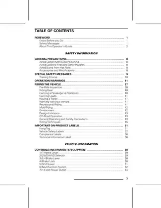 2013 Can-Am Outlander 650 XMR ATV owners manual Preview image 5