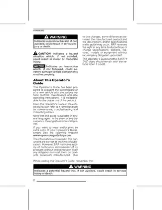 Can-Am Outlander 1000 X mr ATV Operator's Guide Preview image 4