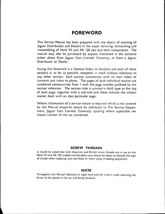 Jaguar Mark VII & XK 120 Complete Service Manual Preview image 2