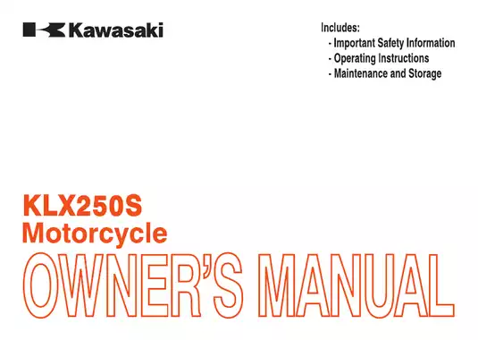 Kawasaki KLX250 Owner's Manual - Comprehensive Motorcycle Guide