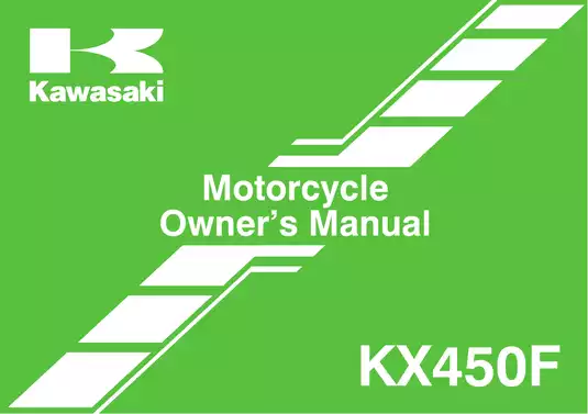 2014 Kawasaki KX450F owners manual