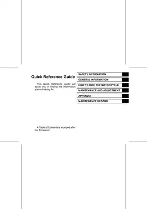 Kawasaki Ninja 300 Owner's Manual and Service Guide Preview image 2