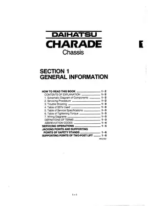 Daihatsu Charade Workshop Manual (1987) - Comprehensive Service Guide Preview image 5