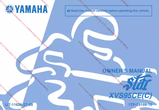 Yamaha XVS950 Motorcycle Owner's Manual - Comprehensive Digital Guide