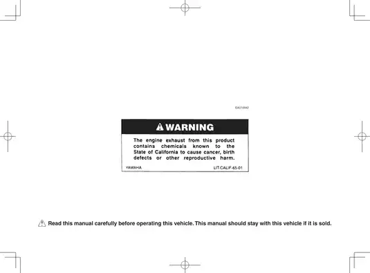 2013 Yamaha XT250, XT250D, XT250DC owners manual Preview image 2