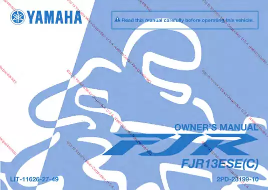 Yamaha FUR13ESE(C) Motorcycle Owner's Manual - Comprehensive Guide for Safe Operation and Maintenance