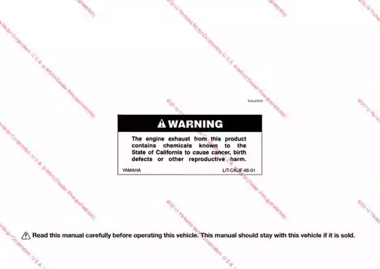 Yamaha FUR13ESE(C) Motorcycle Owner's Manual - Comprehensive Guide for Safe Operation and Maintenance Preview image 2