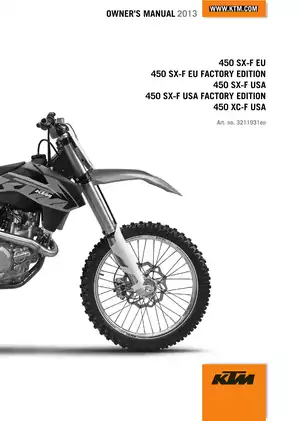 2013 KTM 450 SX-F owners manual