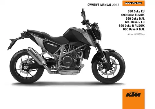 2013 KTM 690 Duke owners manual Preview image 1