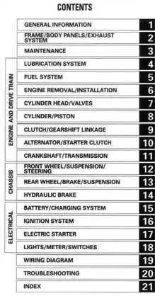 Comprehensive Service Manual for Honda Motorcycles (1996-2000) - Safety, Maintenance & Repair Preview image 3
