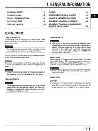Comprehensive Service Manual for Honda Motorcycles (1996-2000) - Safety, Maintenance & Repair Preview image 5