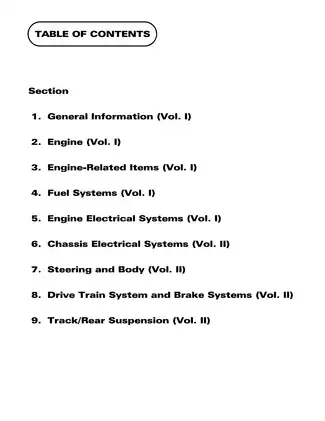 2000 Arctic Cat Snowmobile Service Manual - Volume I Preview image 3