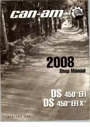 2008 Can-Am DS 450 EFI , DS 450 EFI X ATV shop manual Preview image 1