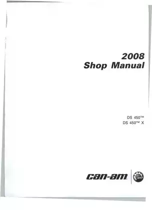 2008 Can-Am DS 450 EFI , DS 450 EFI X ATV shop manual Preview image 3