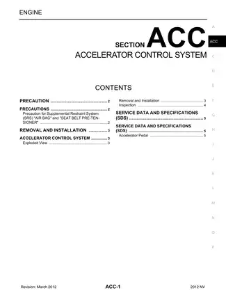 2012-2014 Nissan NV 1500, 2500, 3500 F80 series service manual