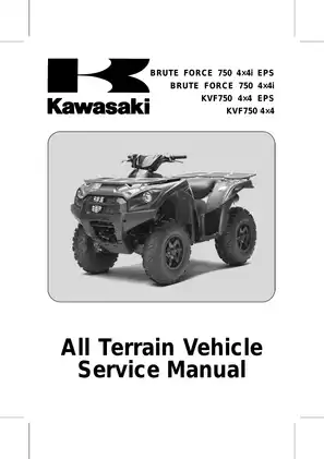 Kawasaki Brute Force 750 4x4i All Terrain Vehicle Service Manual