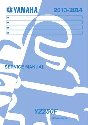 2013-2014 Yamaha YZ250F service manual Preview image 1