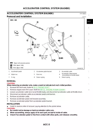 2001-2012 Nissan Urvan E25 light commercial van Accelerator Control System manual Preview image 3