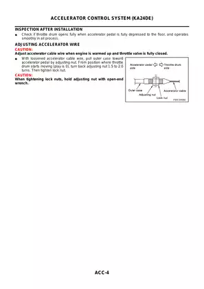 2001-2012 Nissan Urvan E25 light commercial van Accelerator Control System manual Preview image 4