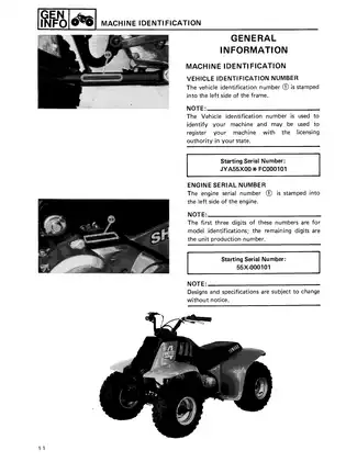 1985-1988 Yamaha Badger 80 (YFM80) ATV service manual Preview image 4
